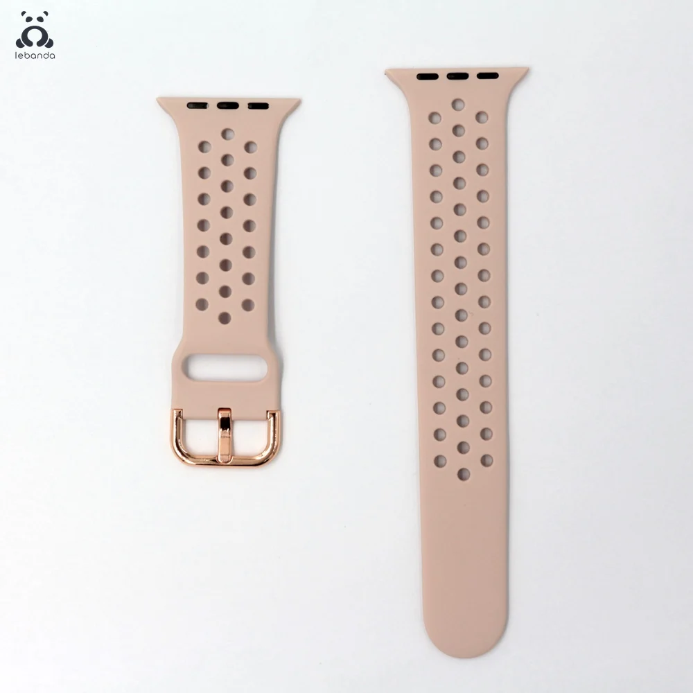 Pink Sand Lebanda спортивный ремешок для наручных часов Apple Watch 5/4/3/2/1 ремешок для наручных часов iWatch, силиконовой лентой из мягкой дышащей ткани Замена 38/42/40/44 мм - Цвет ремешка: Pink Sand