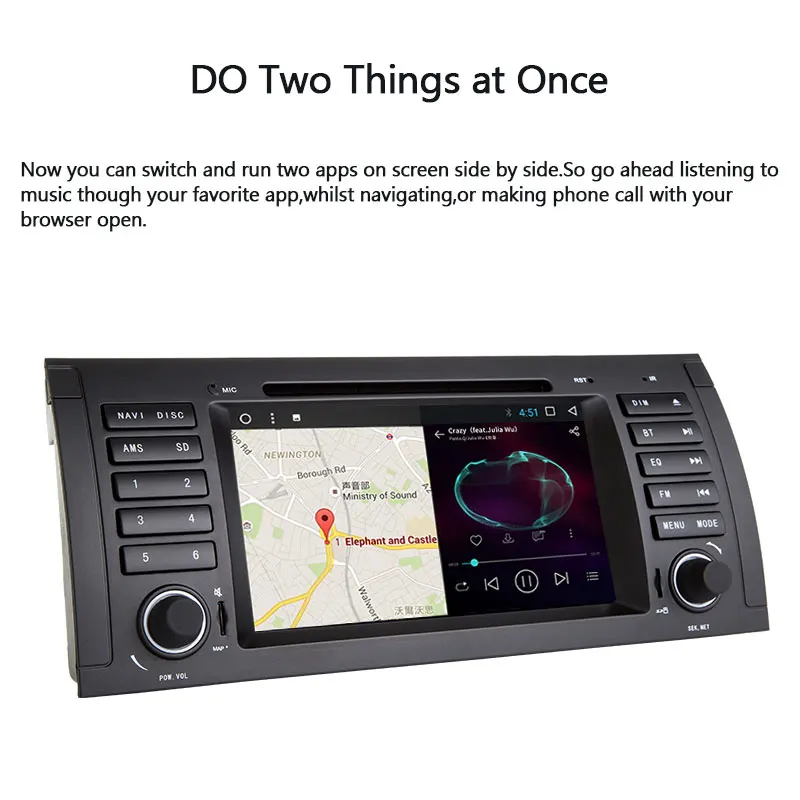 Автомобильный DVD плеер Josmie 1 Din Android 8 GPS радио для BMW E39 X5 E53 M5|Автомагнитолы| |