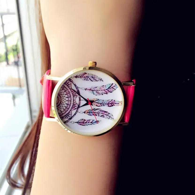 Модные женские часы с кожаным ремешком аналоговые кварцевые наручные Vogue Легко