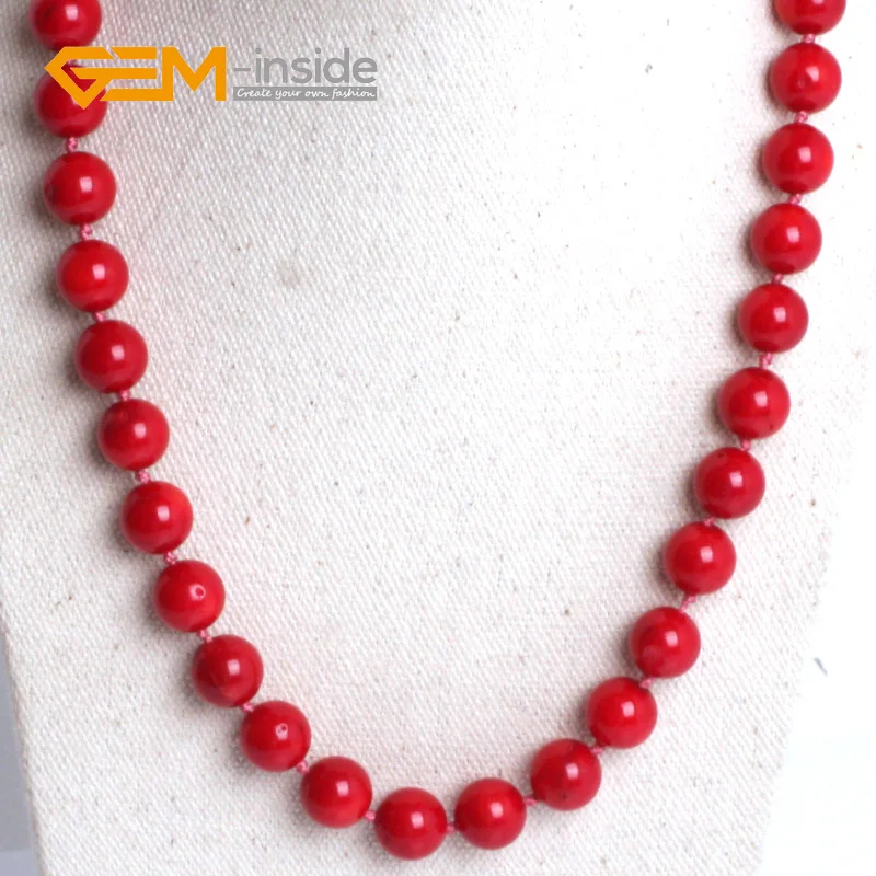 Новое подлинное Южно-морское коралловое ожерелье с круглыми бусинами