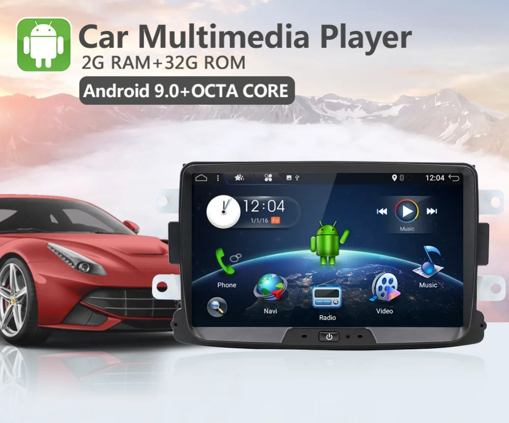 Android 9,0 Авторадио 1 din для Duster/Dacia/Sandero/Logan/Captur/Lada/Xray Автомобильный мультимедийный плеер камера кассетный магнитофон