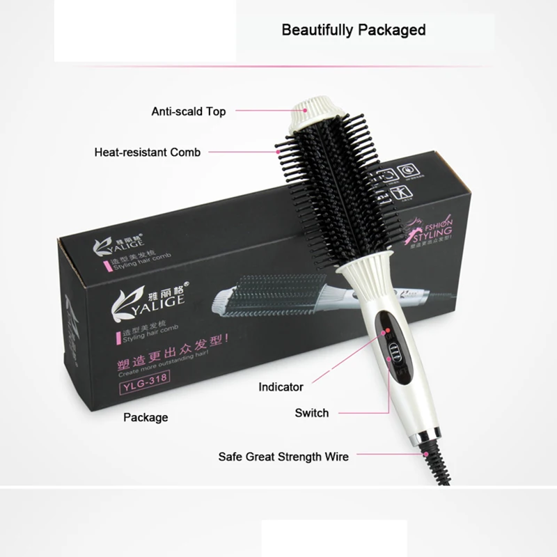 Электрический Выпрямитель для волос Кисть/пульсации керлинг