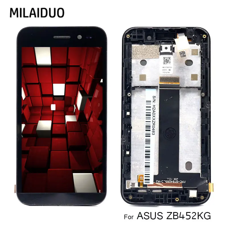 ЖК дисплей для ASUS ZenFone Go ZB452KG X014D сенсорный экран дигитайзер черный с рамкой полная