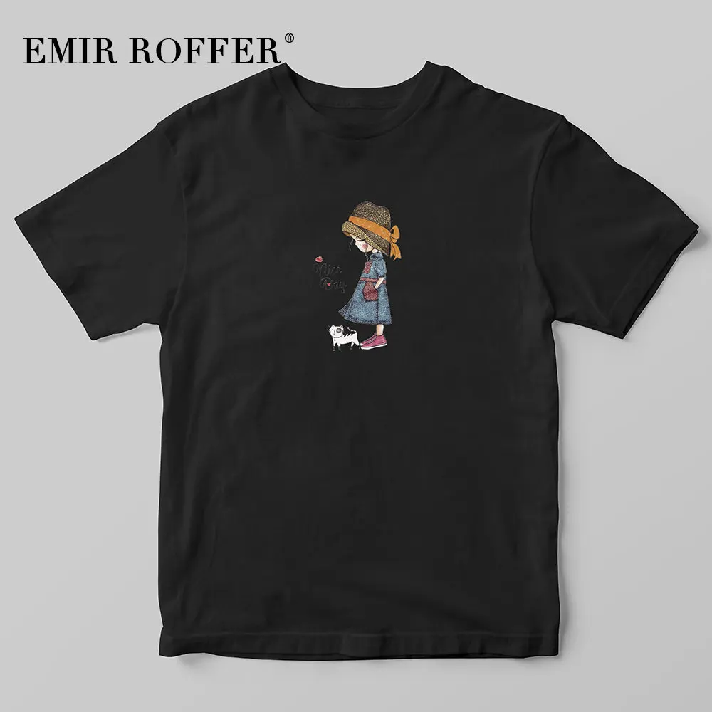 EMIR ROFFER модная футболка с принтом для девочек Женская Милая Kawaii винтажная