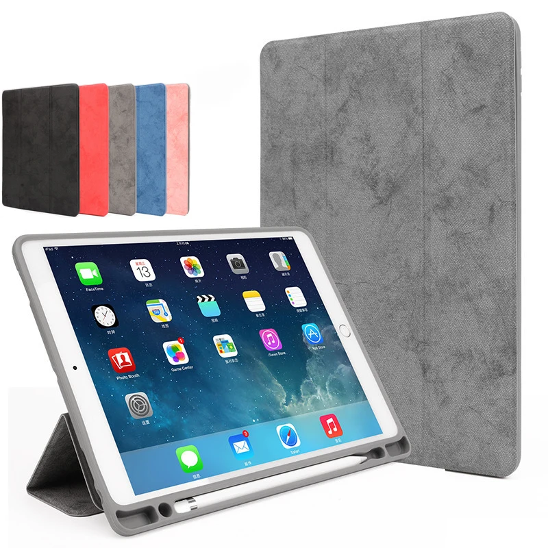 Для iPad 9 7 2017 2018 чехол силиконовый мягкий для задней панели с подставка ручки 2016 Pro
