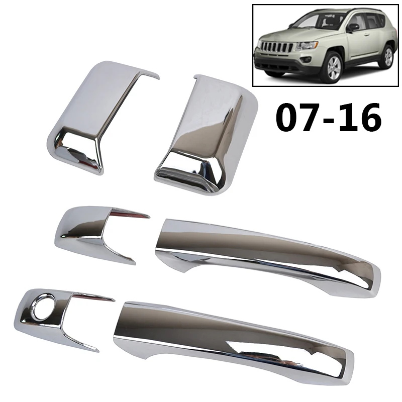 AX для Jeep Compass хромированная Дверная ручка Крышка отделка Литье ловушка накладка гарнир 08 2009 2010 2011 2012 2013 2007