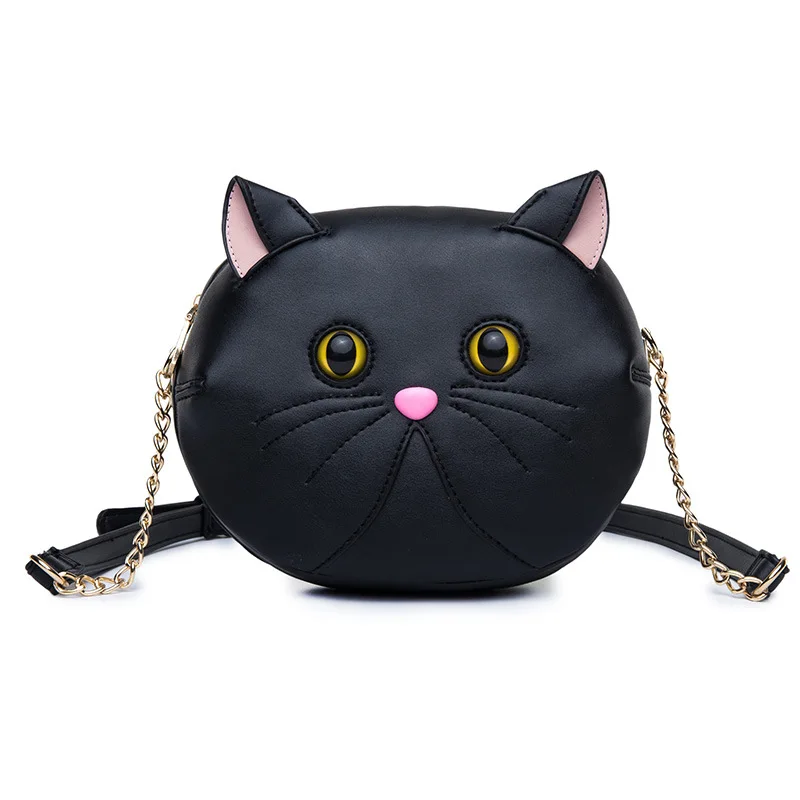 Маленькая сумка через плечо с милым котом для женщин и девочек сумки мессенджеры