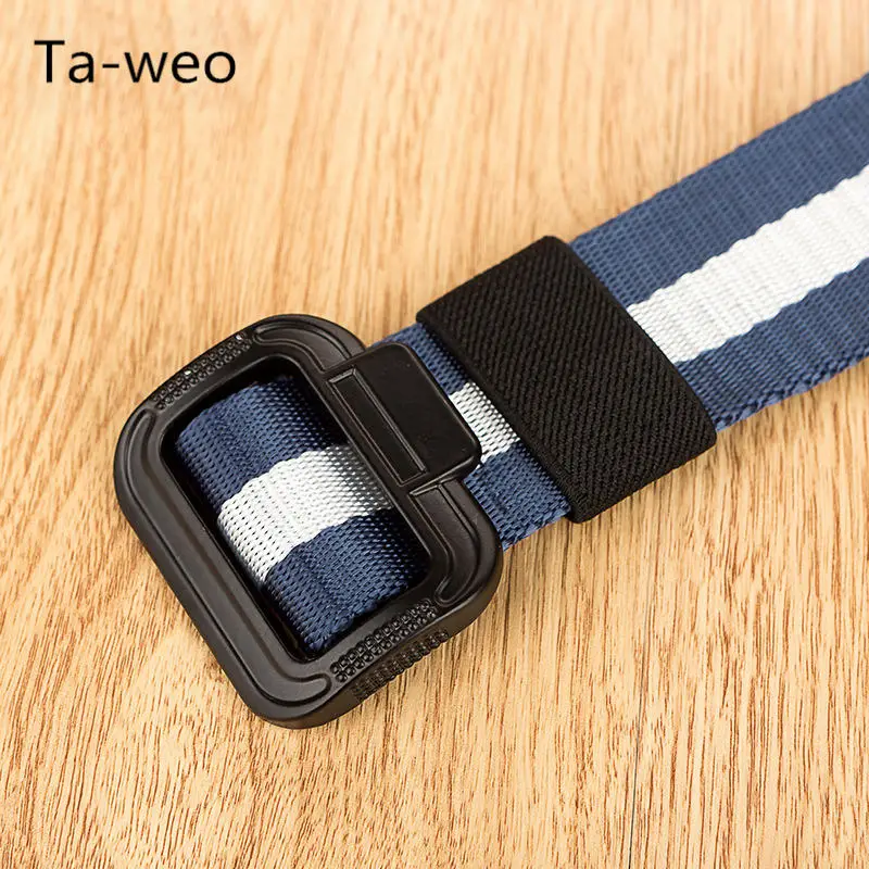 Ta-weo Men Casual Canvas Belts, Youth Outdoor Nylon Belt High Quality, 3.8 CM (1.5'')  Wide, Size 115 125 135 CM images - 6