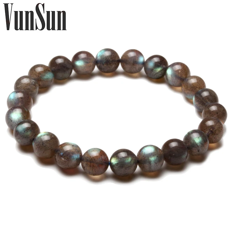 VunSun natural crystal Sri Lanka grey Moonstone Bracelet female birthday Ruili jewelry | Украшения и аксессуары