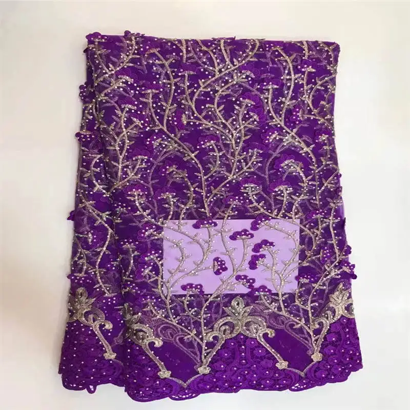 2017 Африканский шнур Кружево черный Ткань высокое качество супер Камни