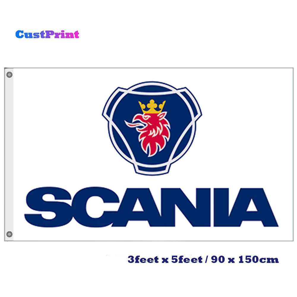 CustPrint 3x5 футов Scania грузовики логотип флаг баннер с 2 металлическими Люверсами | Дом