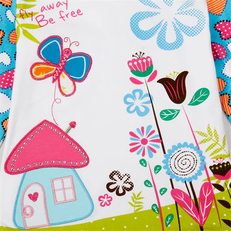 Nova/Детские футболки с длинными рукавами для девочек детская одежда цветочным