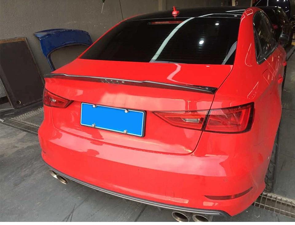 Автомобильный задний спойлер из настоящего углеродного волокна для Audi A3 8V S3 Sedan 4 двери 2013- задний багажник багажника крыло