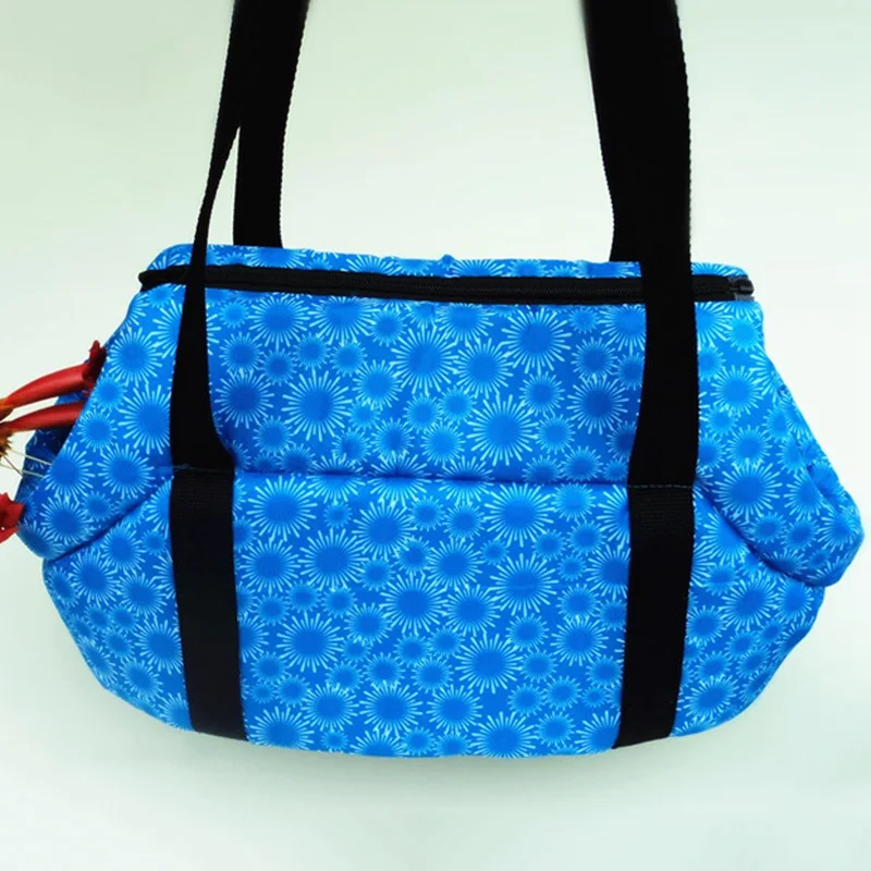 Blue Flower Сумка-переноска для питомцев, щенков, дышащая переноска для собак, кошек, дорожная сумка, сумка на плечо, сумочки для собак, уличные принадлежности для домашних животных, собачьи питомники - Цвет: Blue Flower
