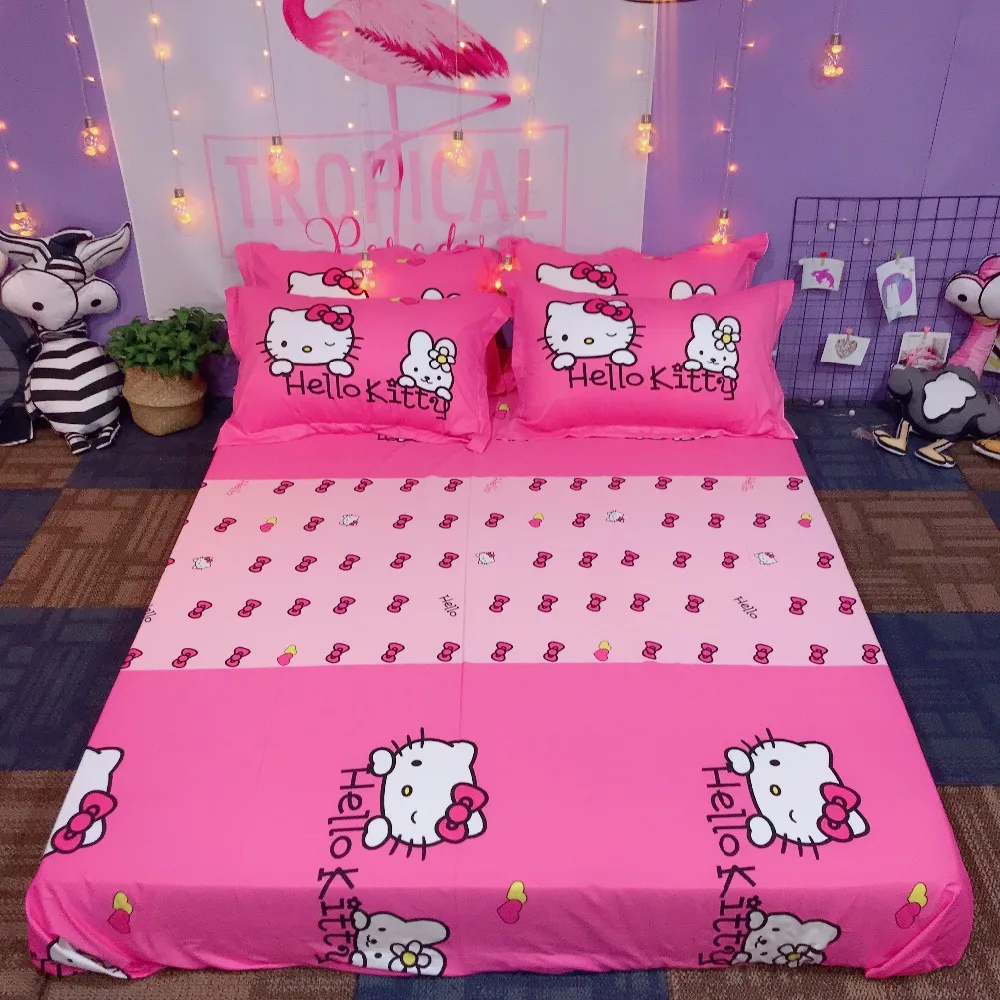 Распродажа комплект постельного белья с рисунком Hello Kitty Daroemon Cat фиолетово