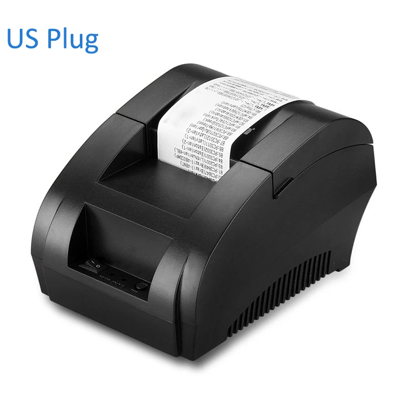 USB 58 мм Термальный чековый принтер со сканером штрих-кода оплата счета Pos принтер для супермаркета Resaurant Phamarcy для Windows - Цвет: US Plug