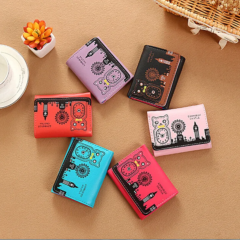 Женские кошельки Маленький модный брендовый кожаный кошелек дамская сумочка для