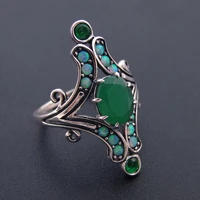 fine 100 925 sterling silver jewelry women rings for women jewelry green stone bands wedding ring party jewelry size 678910