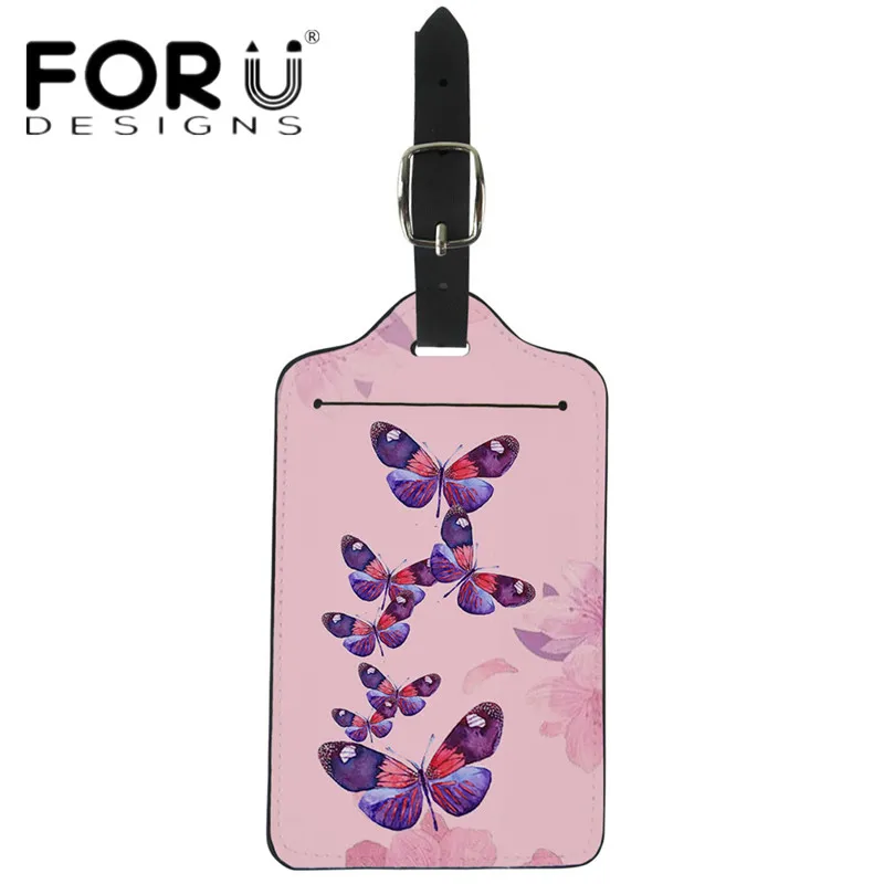 CC6189Z24 FORUDESIGNS/модные аксессуары для путешествий милые животные бабочки PU кожаные багажные бирки для женщин прочный чемодан переносная бирка - Цвет: CC6189Z24