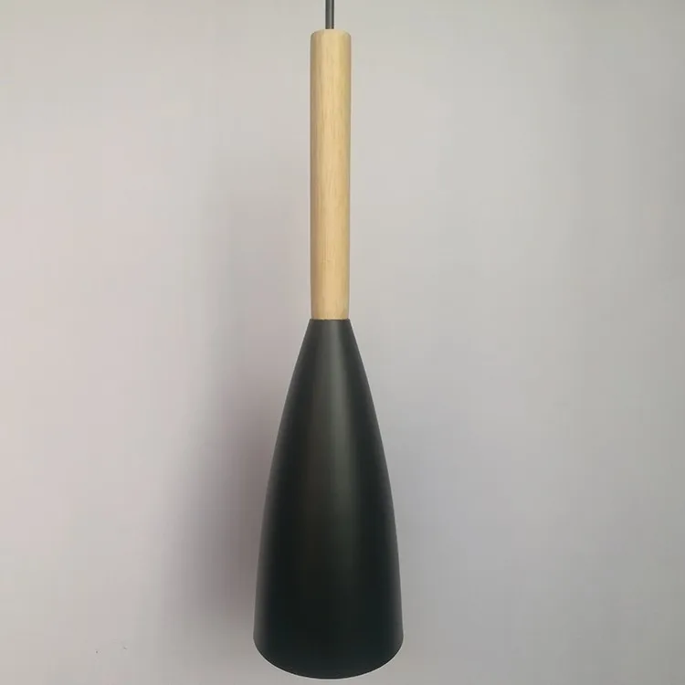 wood black Современные деревянные подвесные светильники, декор для бара, ресторана, цветная лампа, скандинавский подвесной светильник, подвесной светильник для столовой - Цвет корпуса: wood black