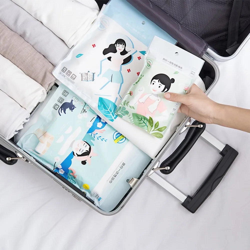 Туристическое бизнес нетканое одноразовое банное полотенце однотонное быстрое