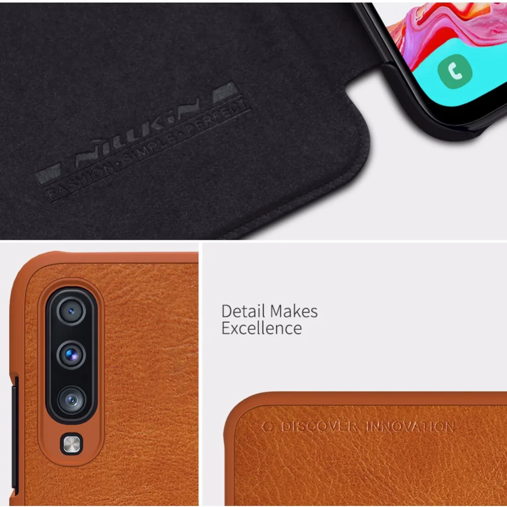 Кожаный чехол для Samsung A70 Galaxy Nillkin QIN защитный флип кошелек|Чехлы-книжки| |