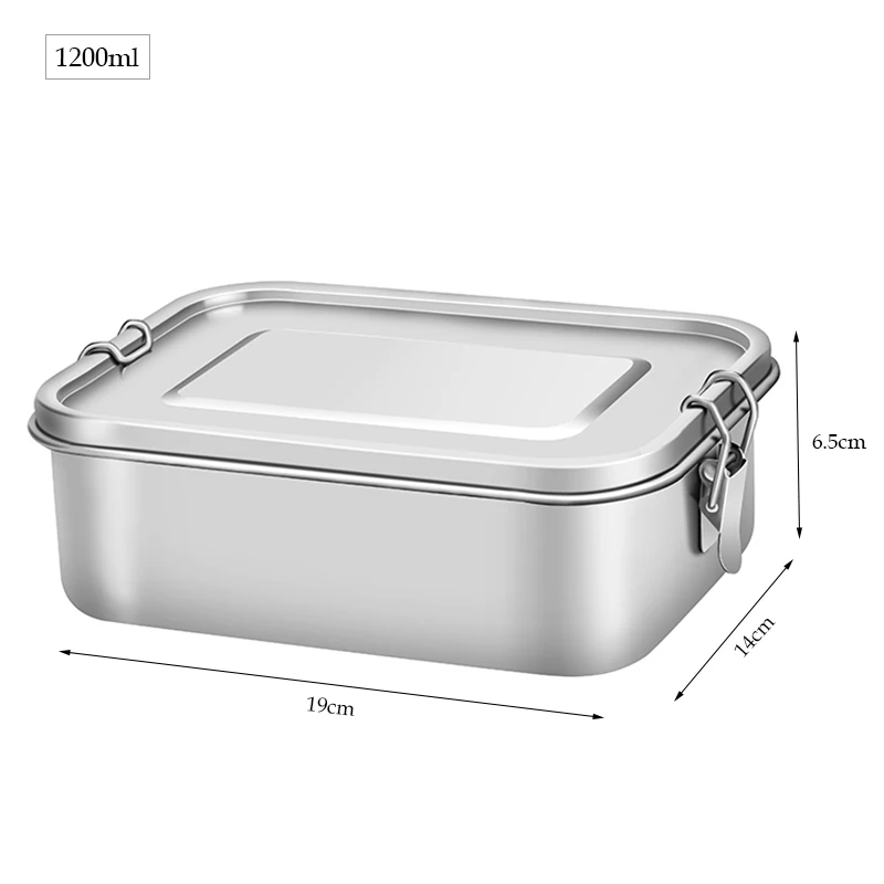Ланч-бокс пищевой контейнер кухонный Bento box 304 нержавеющая сталь регулируемая коробка для хранения герметичная силиконовая уплотнительное кольцо