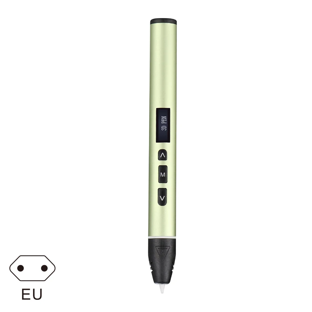 Green EU plug 3D печать Ручка OLED дисплей Поддержка PLA PCL Режимы легко Управление ручки с принтом для подарков WIF66 - Цвет: Green EU plug
