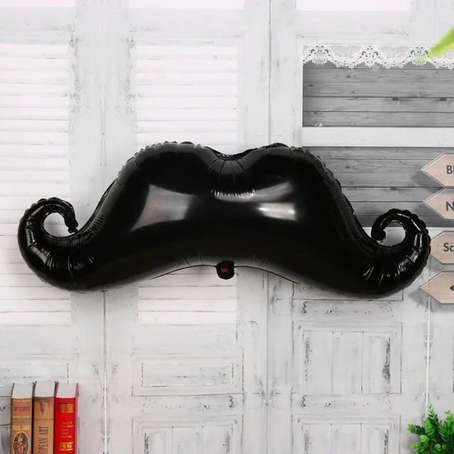 10pcs Mustache Balloon Little Man 1st Birthday Curly Moustache 42inch Foil Bachelor Party Decor for Boy Baby Shower | Дом и сад