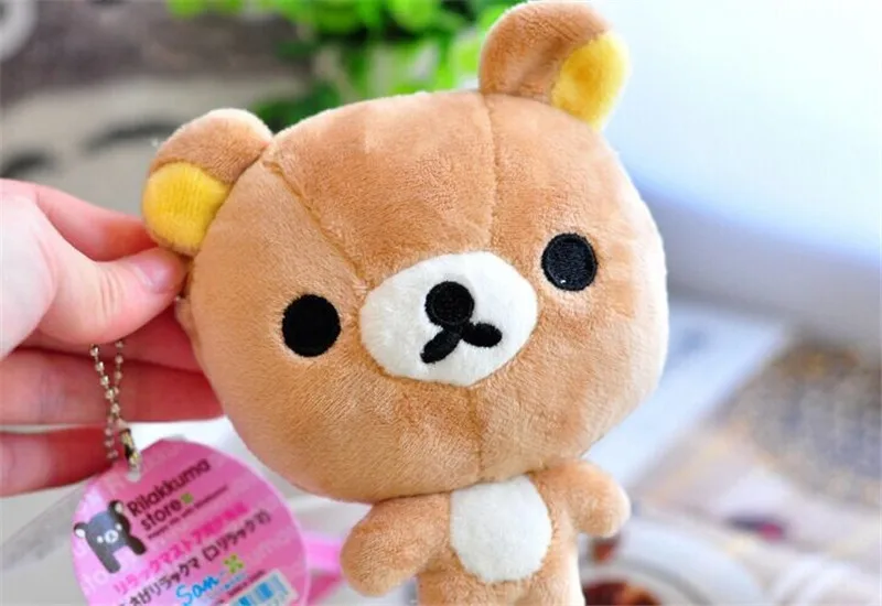12 см каваи плюшевый медведь Rilakkuma, плюшевый кошелек брелок мягкая игрушка куклы