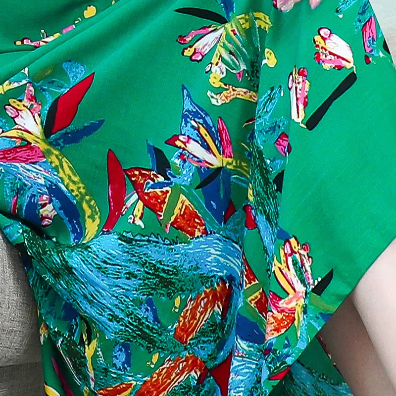 

2019 New Summer Plus Size XL-5XL Women Short Sleeve O-neck with Pockets Casual Dress Vintage Floral Print Long Dress RE2311