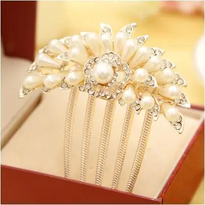 Модные жемчужные цветочные аксессуары для женщин и девушек в пучок заколки волос