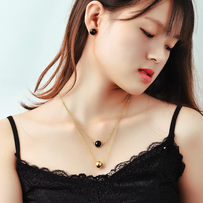 Комплект из колье и серёг нержавеющей стали|set jewelry|set jewelry for womenfashion jewellery sets |