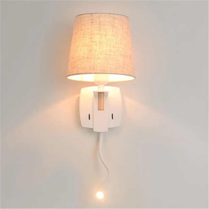 Настенный светильник простой современный регулируемый из ткани|led wall light fixture|wall