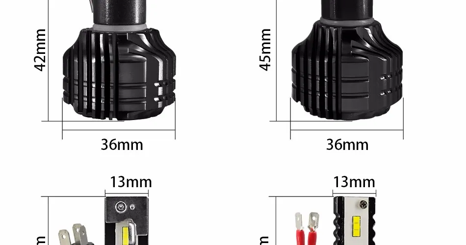 HLXG Мощные светодиодные лампы Q5 mini H3 H4 Лед H7 Диоды для ближнего света дальнего свет Led противотуманные фары H8 H1 H11 дневные ходовые огни 6000K белый 4300K жёлтый свет 52Вт 12В-24В диодные лампочки