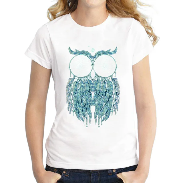 2017 новая мода Сова МЕЧТА дизайн женская футболка с коротким рукавом топы новинка