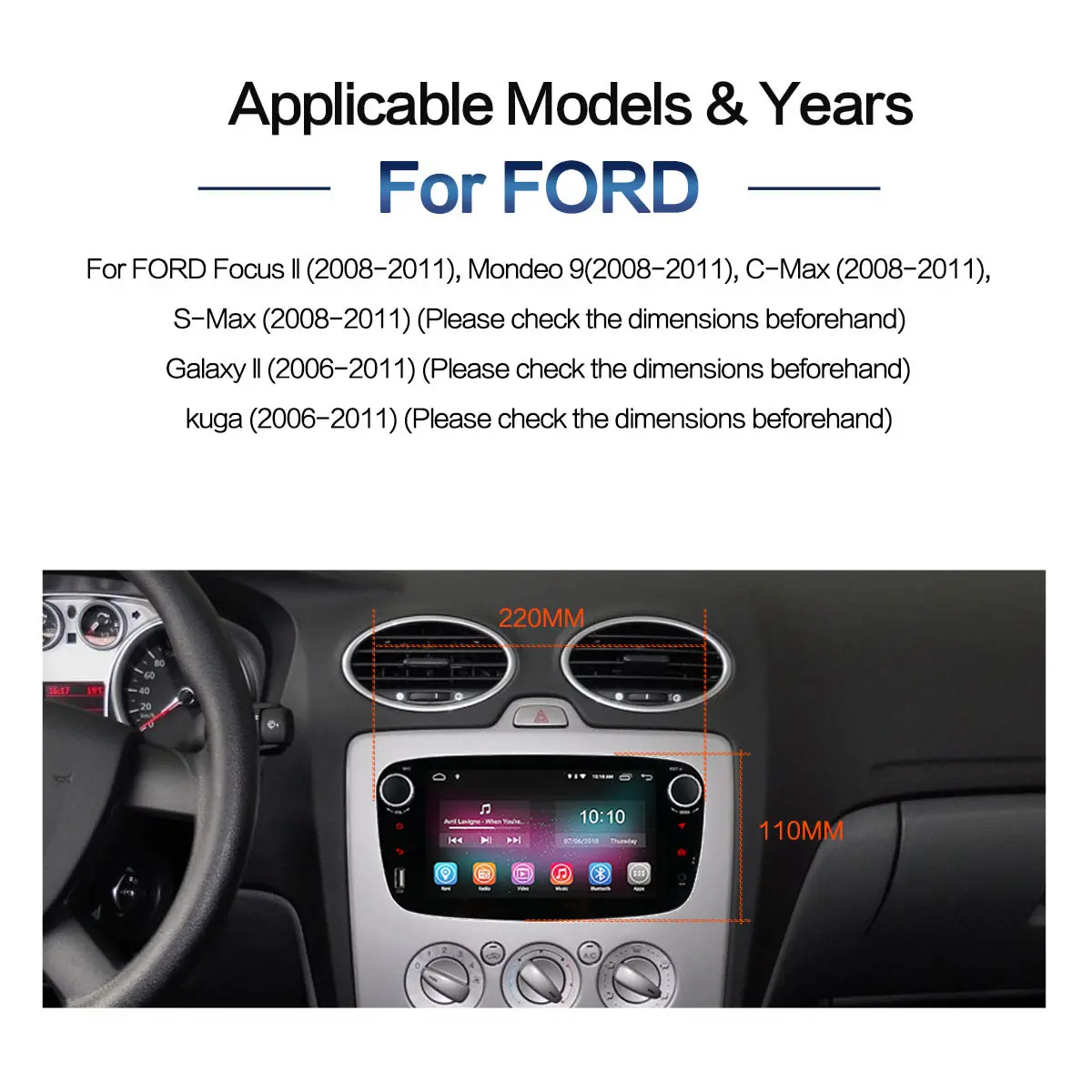 Ownice K1 Android 8.1 Car Player Auto 2 Din radio GPS Navi for Ford Focus Mondeo Kuga C-MAX S-MAX Galaxy Audio Stereo Head Unit |