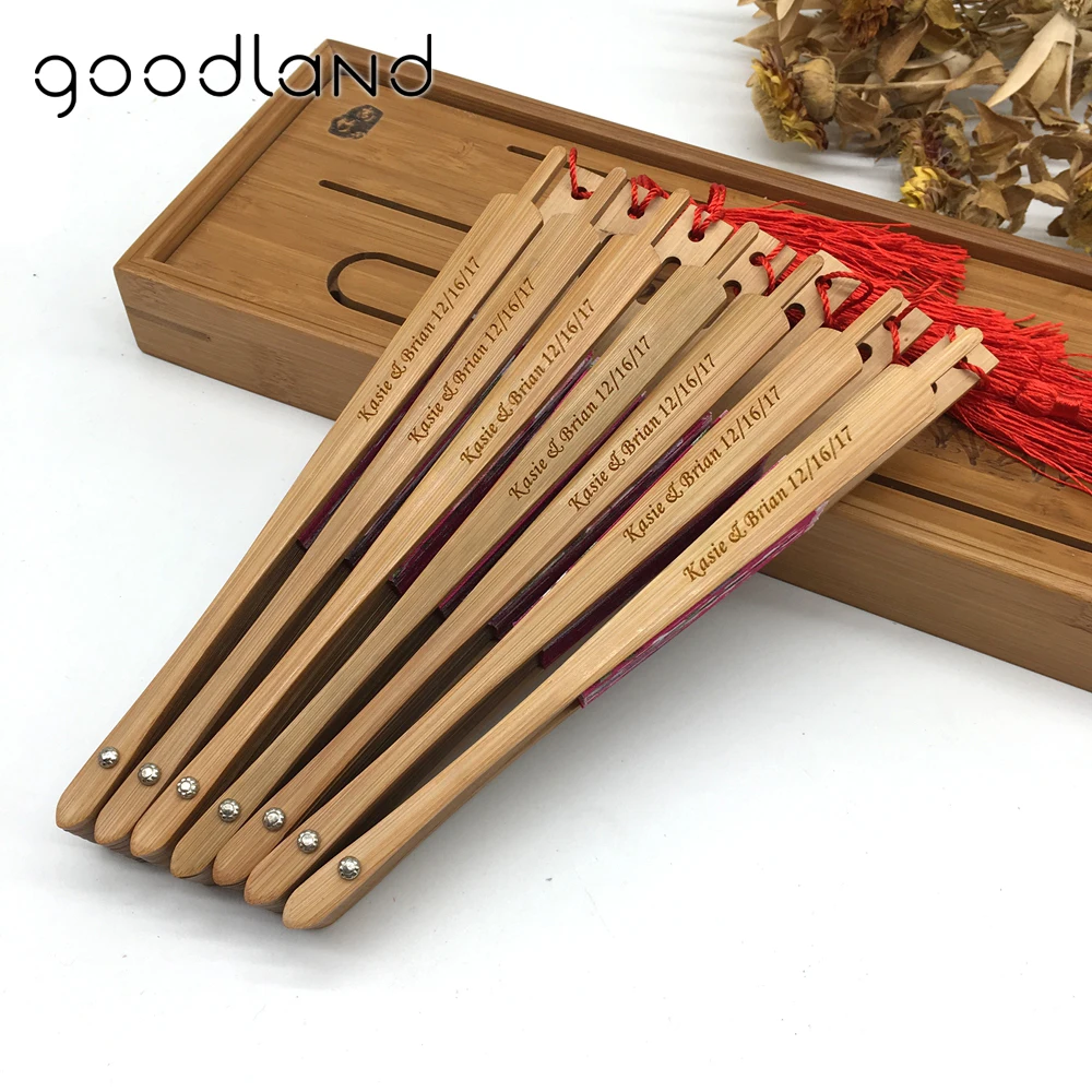 Wholesale 50pcs/lot Print Personalized /Customized Cherry Blossom Japanese Chinese Handmade Pocket Fan with Gift Bags Mariage | Дом и сад