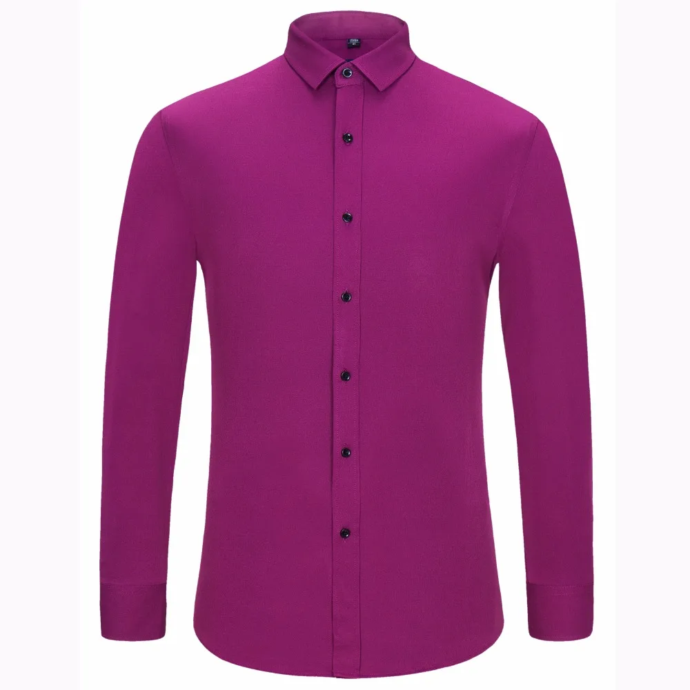 Мужская классическая рубашка с длинным рукавом из бамбукового волокна|camisa
