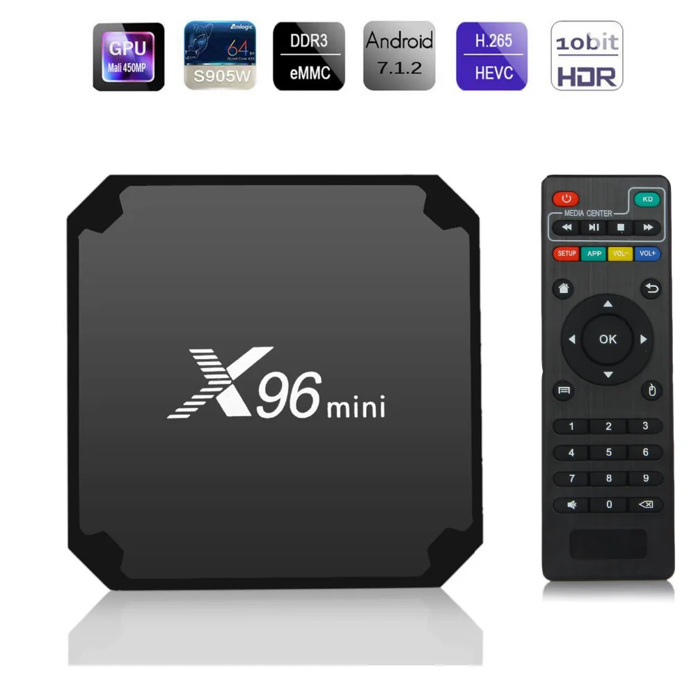 WEGOO X96 мини умные телевизоры коробка Android 7 1 S905W 2 ГБ 16 Гб Wi Fi IP ТВ X96mini 4 K HD медиаплеер
