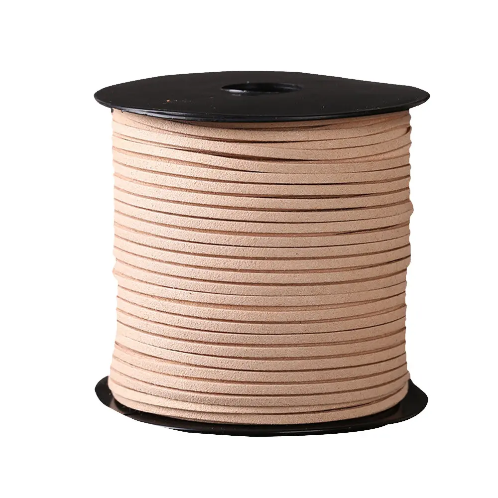 Khaki 100Yard шнур из искусственной замши бархат веревка кожа шнуры Кружева Одежда Обувь Браслеты из шнуров самодельные Украшения швейная ткань с кисточками и бахромой - Цвет: Khaki