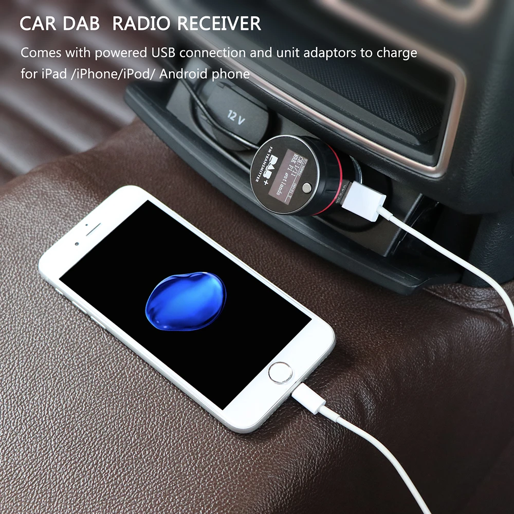 Автомобиль dab Плюс Радио приемник передатчик тюнер fm конвертер Plug-and-play адаптер USB часть за iPad iphone