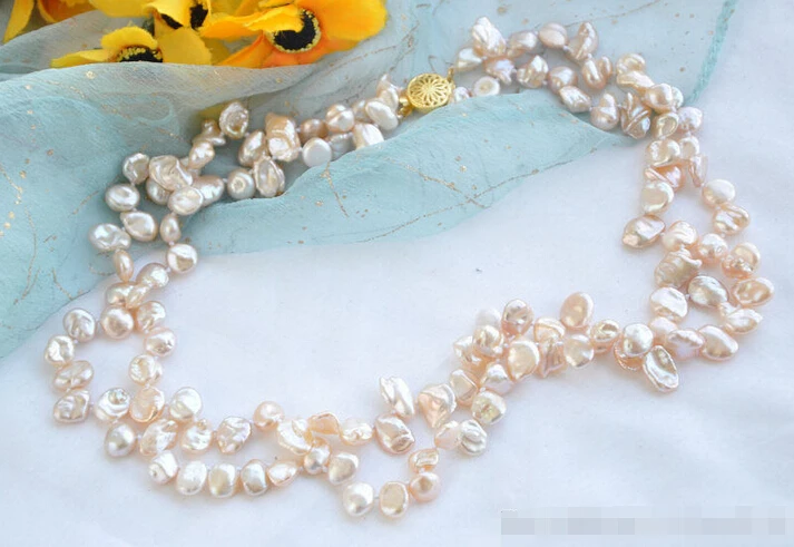 &gt&gt&gt&gt Z5752 2 пряди 10 мм розовый КЕШИ REBORN ОЖЕРЕЛЬЕ ПЕРЛЫ 17 дюймов|necklace rose|necklace