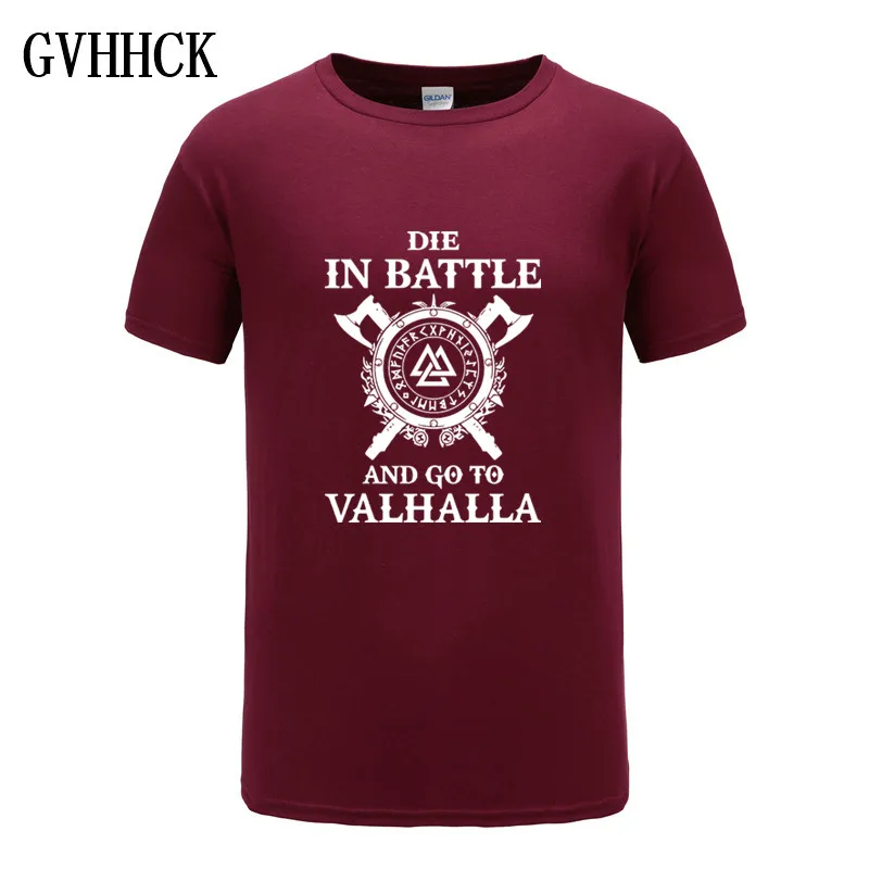 Мужские футболки GVHHCK Die In Battle And Go To Valhalla Viking 2019 популярная летняя брендовая