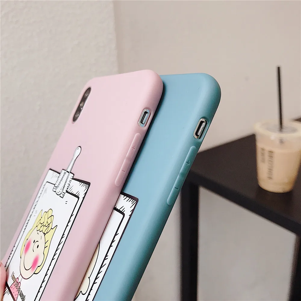 Чехол для пар IPhone 7 6s 8 Plus мягкий чехол телефона из ТПУ Happy Boy Little Girl X XR XS Max розовые
