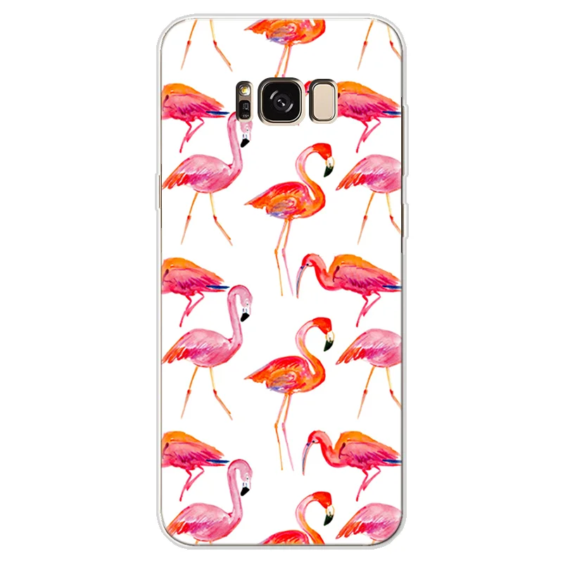duohuoni Фламинго чехол для samsung Galaxy S5 S6 S7 край S8 S9 Plus Note 8 9 A3 A5 A6 A8 J2 J3 J5 J7 Prime ТПУ прозрачный чехол для телефона - Цвет: duohuoni
