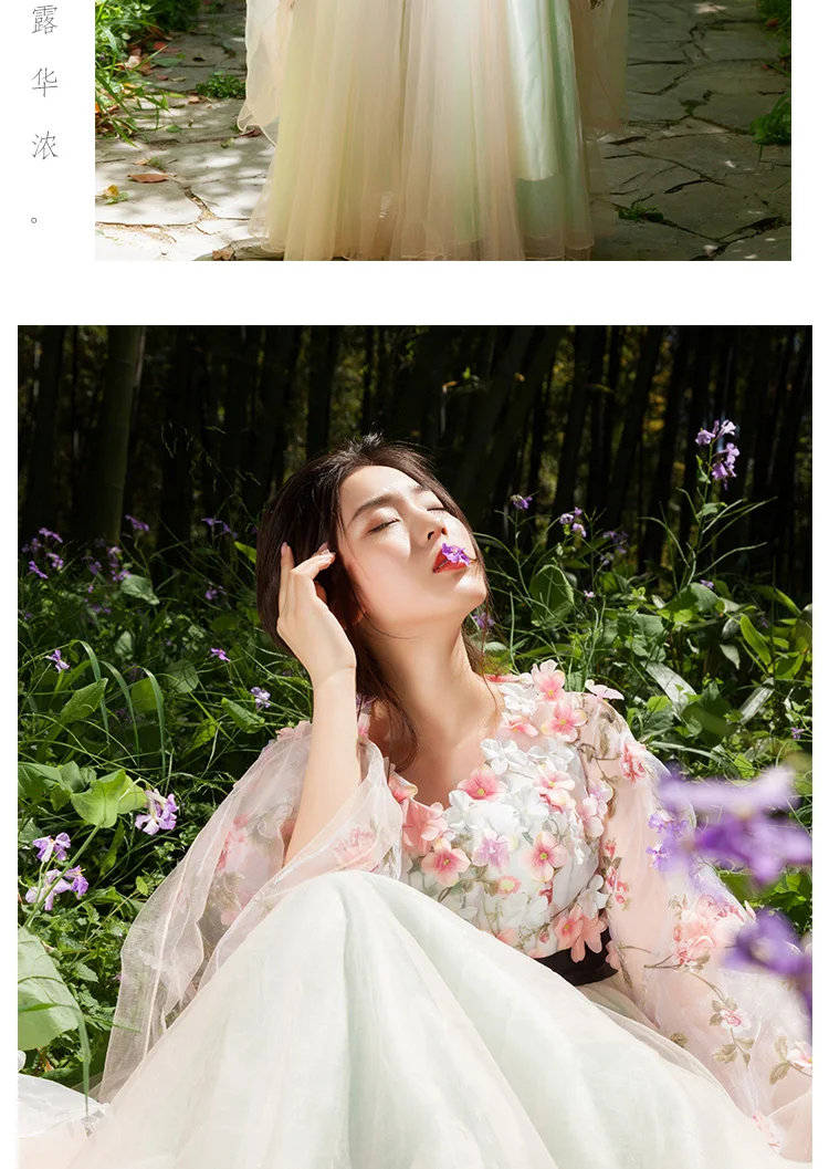 Сказка Косплэй Hanfu костюмы древний Китай Для женщин Взрослый платья принцессы вечерние нарядное с цветочным принтом для девочек, длинное платье
