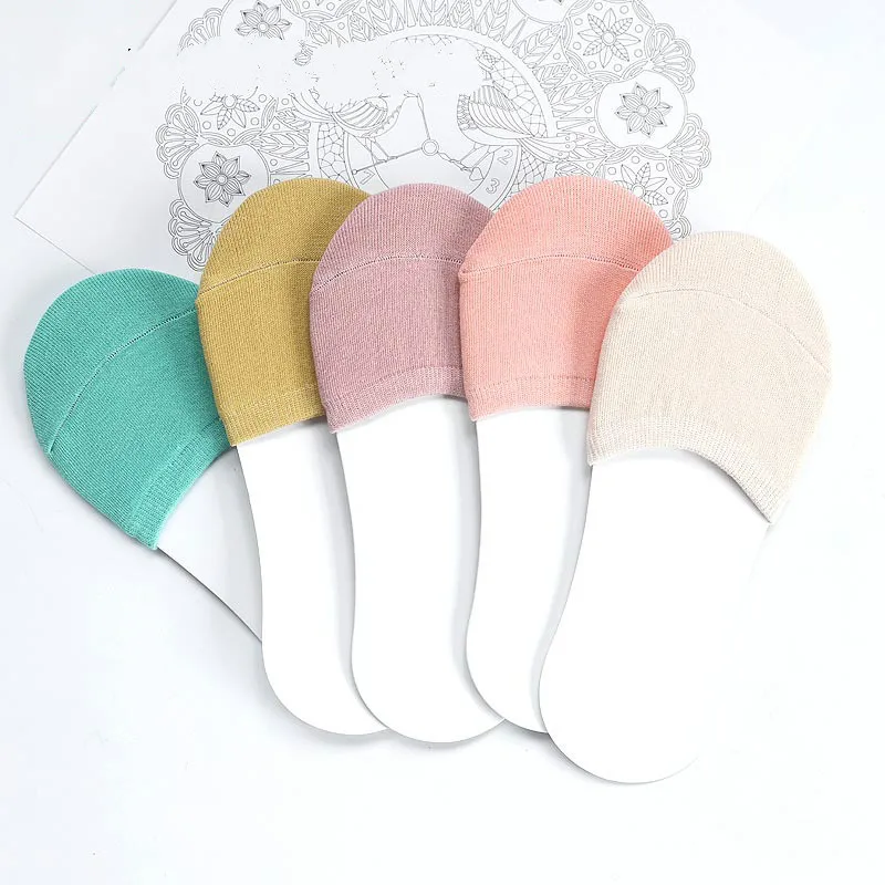 5 пар корейских женских носков с закрытым носком черные незаметные забавные