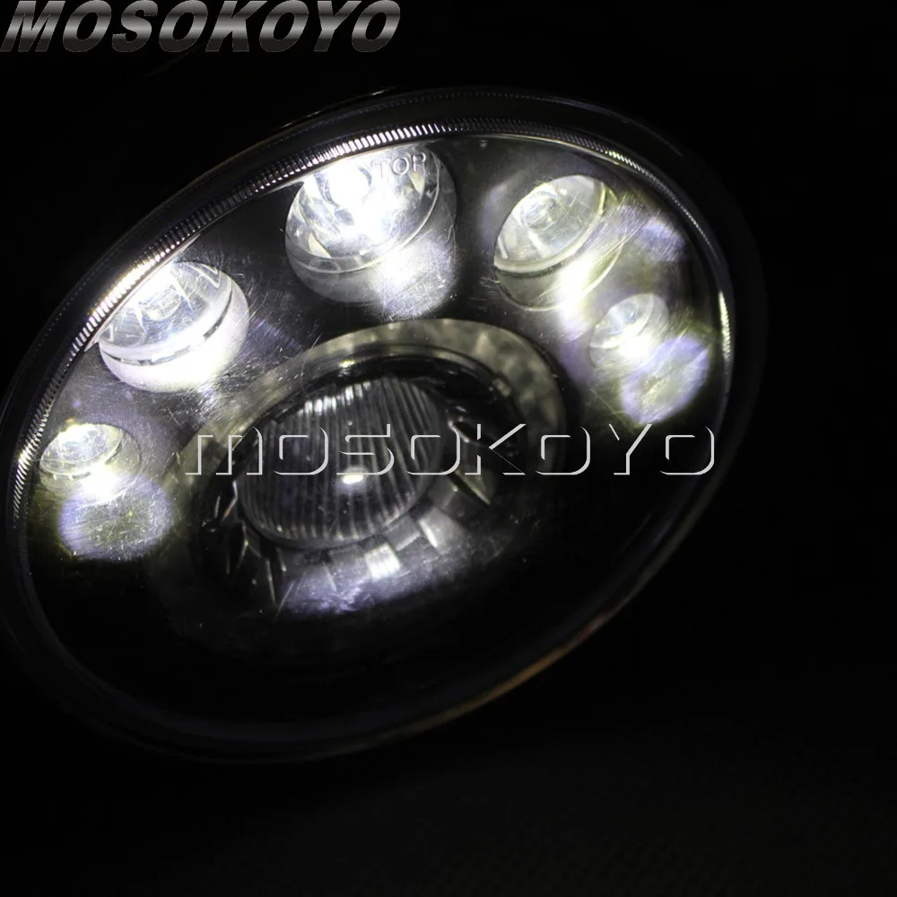 Светодиодный светильник 7 дюймовый круглый для мотоцикла E Mark E4 E24 бега Harley Cafe Racer