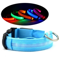 puppy dog collar for small dogs led luminous collar for dogs flashing nylon led dog collar night safety led light pet supplies